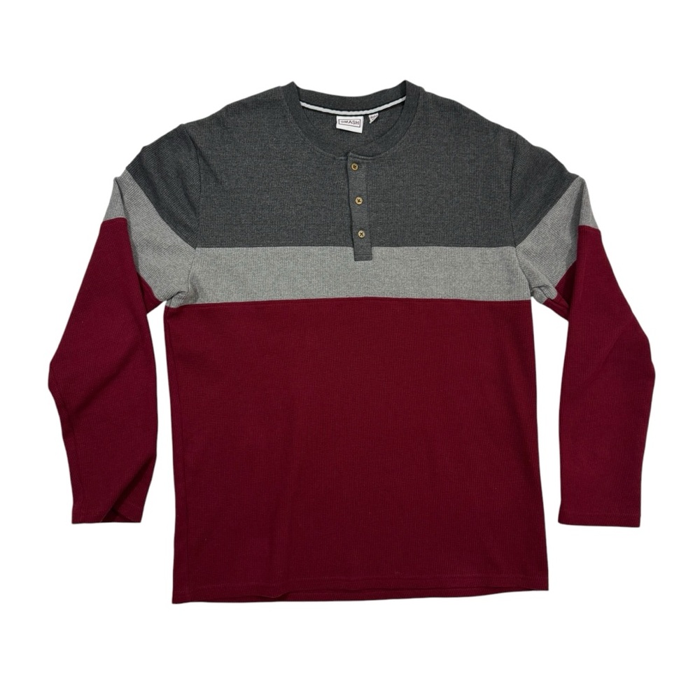 SMASH Long Sleeve Henley Multi Colored Shirt 2XL